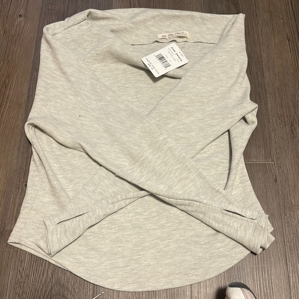 Free People heather grey sweater NWT